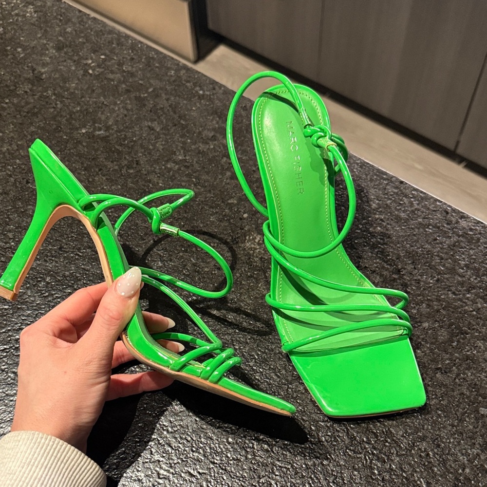 Marc Fisher Neon Green Strappy Heels